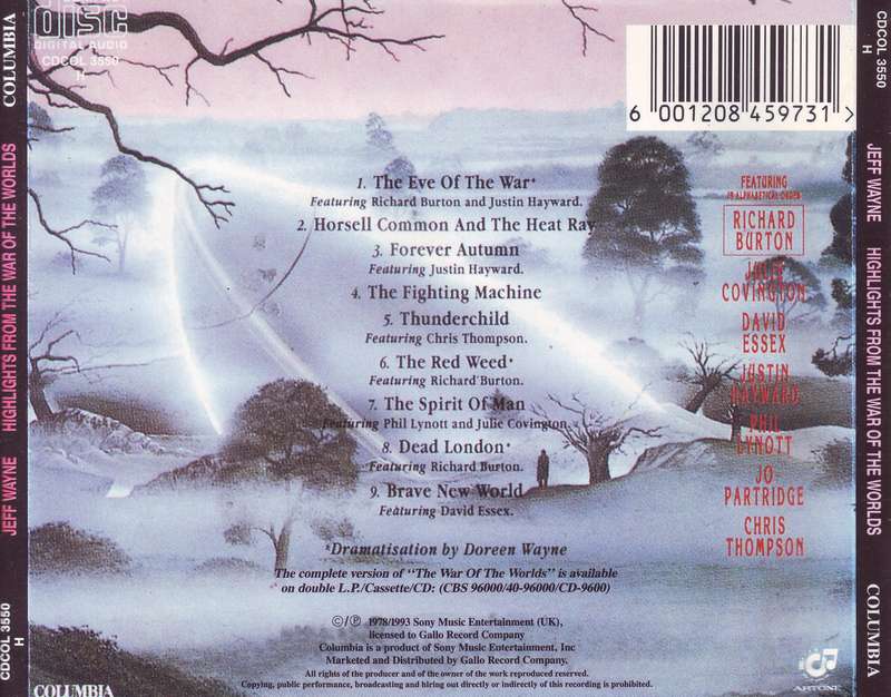 JEFF WAYNE - Highlights from the war of the worlds (CD) CDCOL 3550 VG
