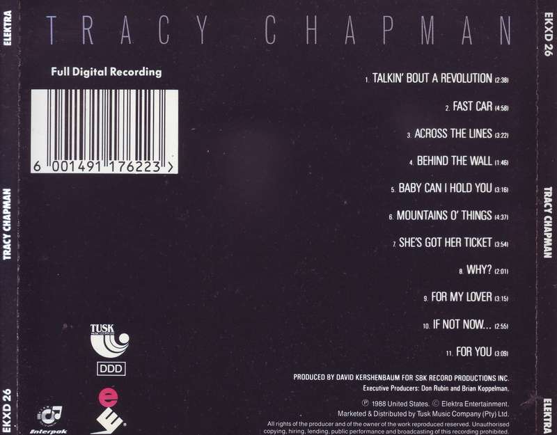TRACY CHAPMAN - Tracy Chapman (CD) EKXD 26 NM-