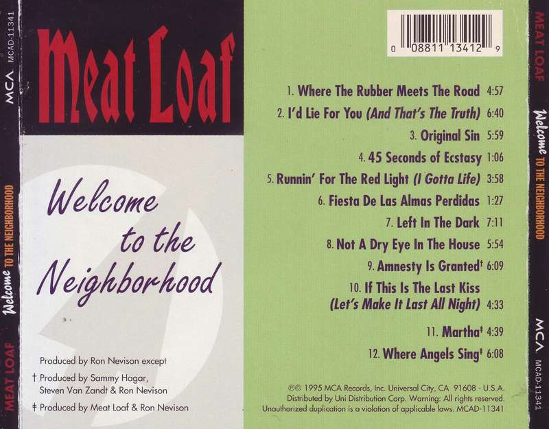 MEAT LOAF - Welcome to the neighborhood (CD) MCAD-11341 EX