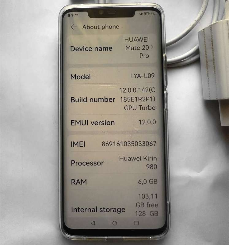 Used Huawei Mate 20 Pro 6GB RAM 128GB 6.39in OLED Screen in immaculate Condition for Sale