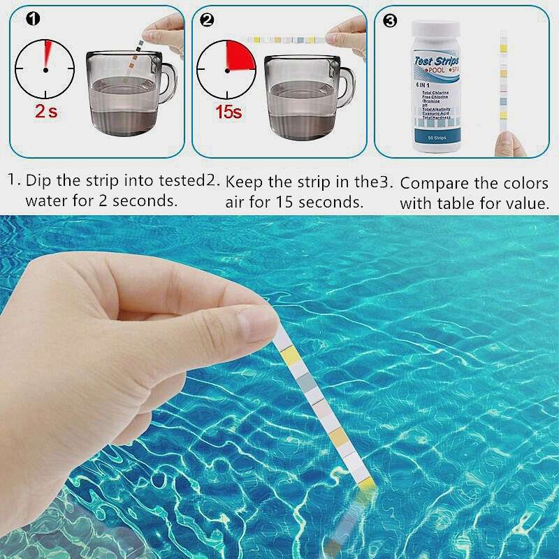 Water Testing Strips 7 in 1 for Swimming Pool and Spa  (100 Strips)