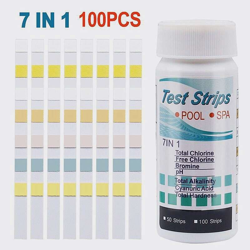 Water Testing Strips 7 in 1 for Swimming Pool and Spa  (100 Strips)