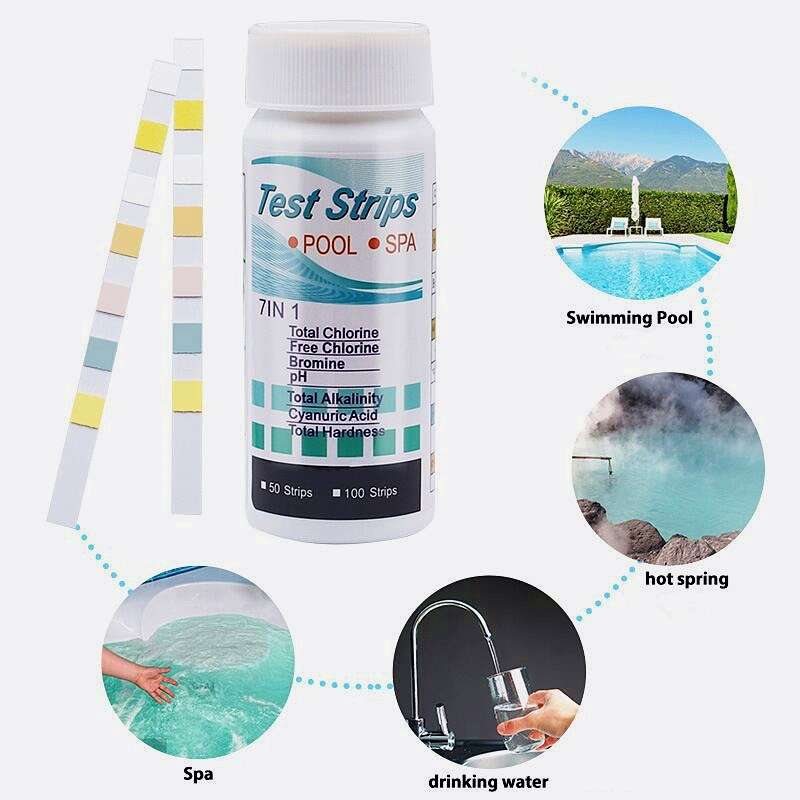 Water Testing Strips 7 in 1 for Swimming Pool and Spa  (100 Strips)