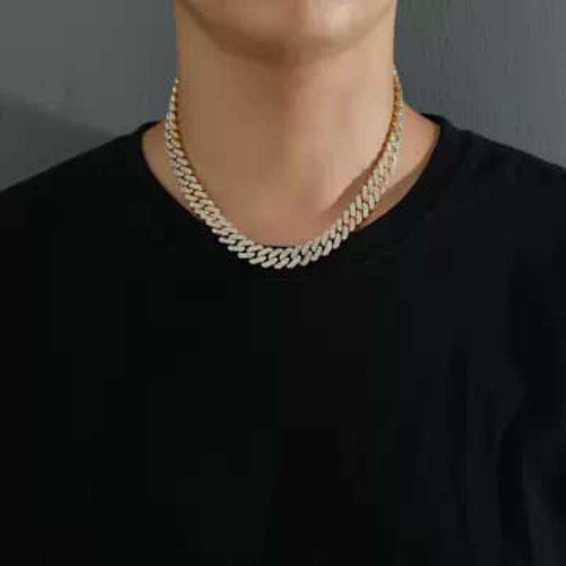 Cuban ice bracelet and necklace set