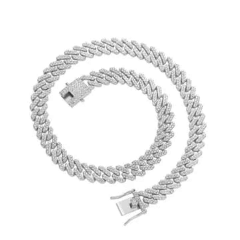 Cuban ice bracelet and necklace set