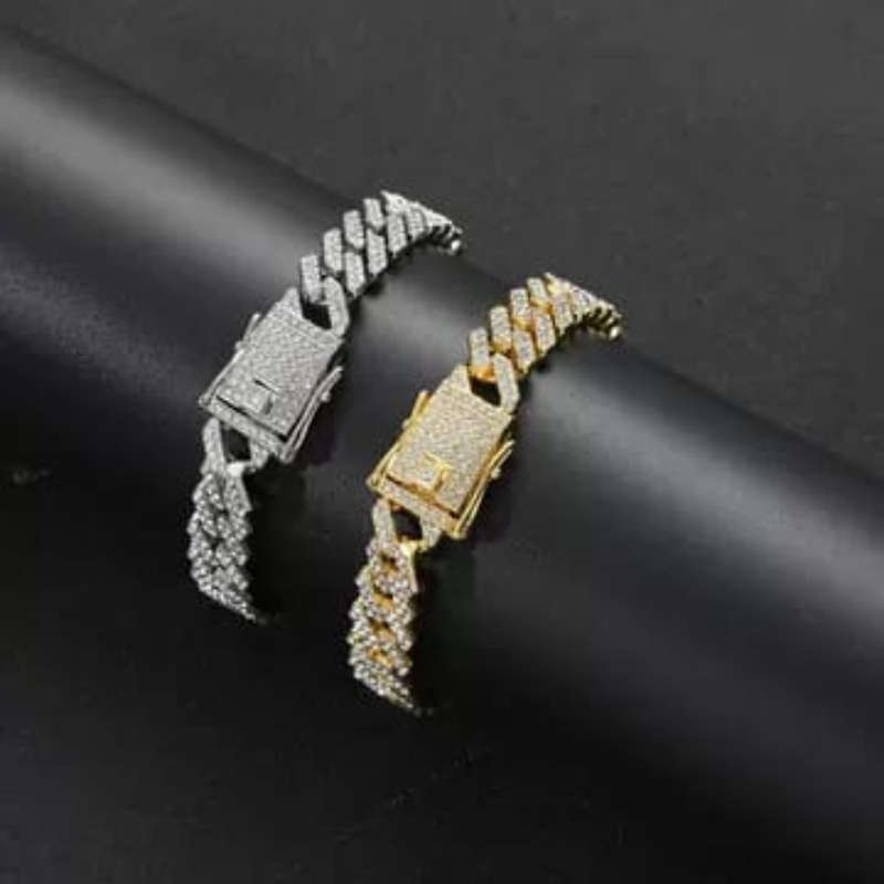 Cuban ice bracelet and necklace set