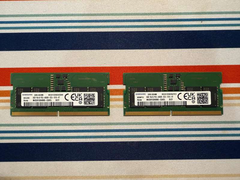 Samsung 8GB DDR5 4800MHz SODIMM Laptop RAM  Set of 2 (16GB Total)