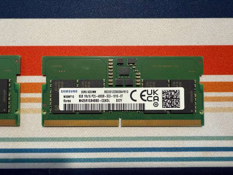 Samsung 8GB DDR5 4800MHz SODIMM Laptop RAM  Set of 2 (16GB Total)