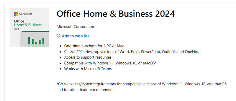 Microsoft Office 2024 Home & Business for PC & Mac