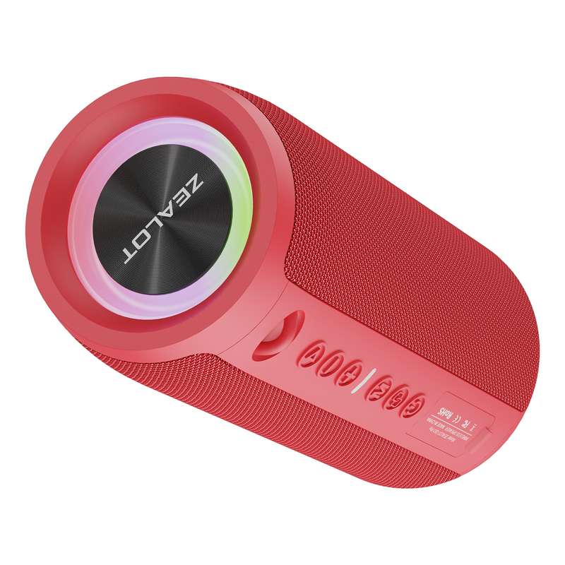 Zealot - S51 - IPX5 Waterproof TWS Speaker With 360 Surround Sound - Red