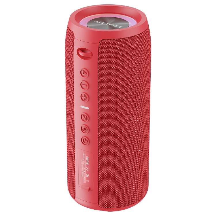 Zealot - S51 - IPX5 Waterproof TWS Speaker With 360 Surround Sound - Red