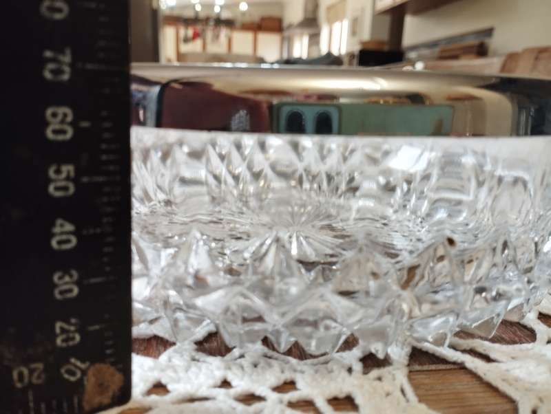 Cut glass fruit bowl brutalist style