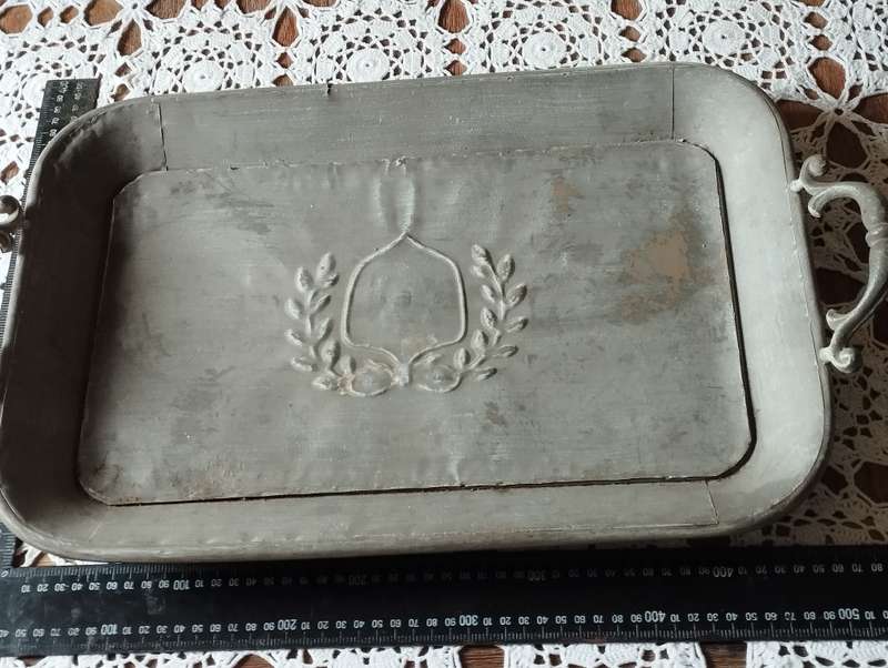 Vintage metal tray French style