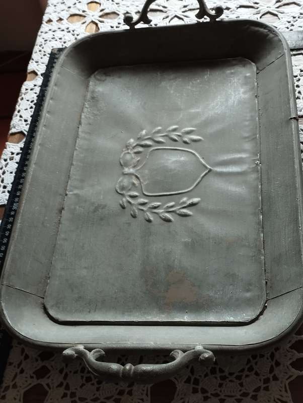 Vintage metal tray French style