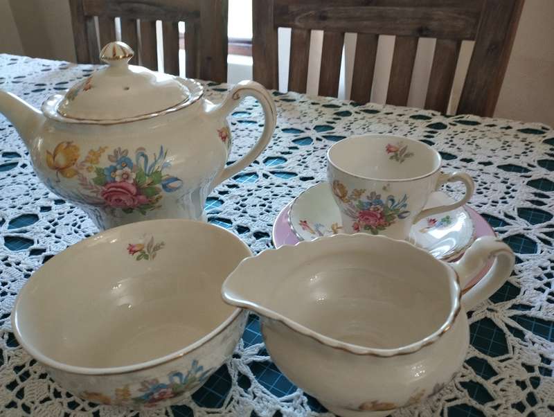 J&G Meakin Sol (Rose and ribbon design) one place teaset