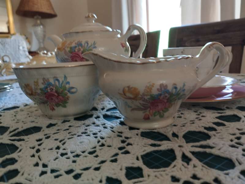J&G Meakin Sol (Rose and ribbon design) one place teaset