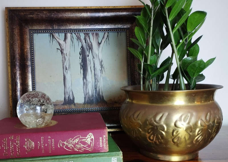 Planter Brass plated copper planter med-large