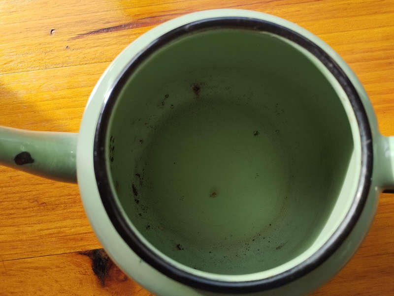Green enamel tea/coffee pot