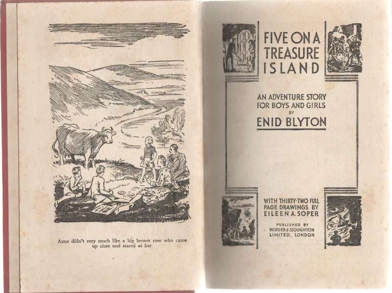 FIVE ON A TREASURE ISLAND - ENID BLYTON (1950) VINTAGE