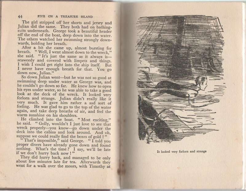 FIVE ON A TREASURE ISLAND - ENID BLYTON (1950) VINTAGE