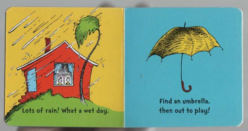 THREE SMALL CARD BOARD DR SEUSS BOOKS:SUPER SHAPES , WACKY WEATHER, TERRIFIC TIME (1 ST PUBL 2011)
