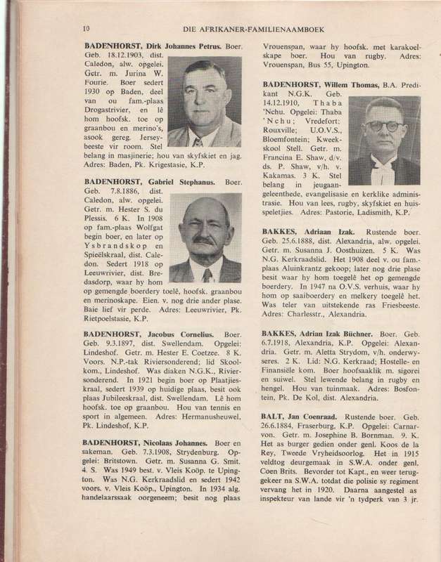 DIE AFRIKANER FAMILIENAAMBOEK EN PERSONALIA 1955 - J H REDELINGHUYS