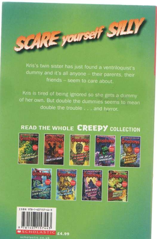 GOOSEBUMPS, NIGHT OF THE LIVING DUMMY - R L STINE  (2015) SCHOLASTIC