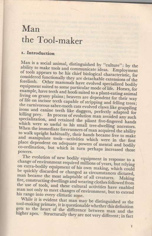 MAN THE TOOL-MAKER , SIXTH EDITION - KENNETH P OAKLEY (1972)