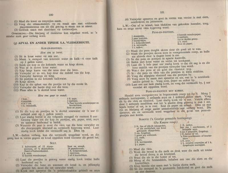 KOS EN KOOKUNS - DEPARTEMENT VAN LANDBOU (7 DE HERSIENE DRUK 1951) PAMFLET NO 115