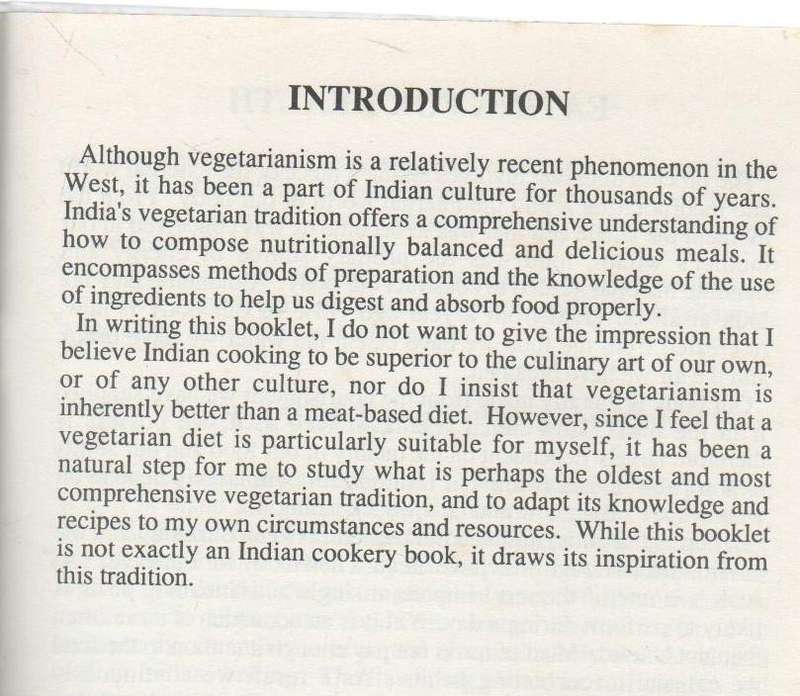 COOKING FOR BLISS VEGETARIAN RECIPES BASED ON THE PRINCIPLES OF INDIAN COOKING - PETER BROWN
