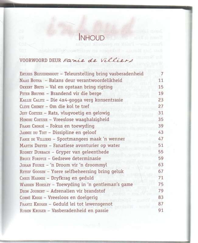 LEWENSLESSE VAN SPORT - VOORWOORD DEUR FANIE DE VILLIERS (1 STE UITGAWE 2003)