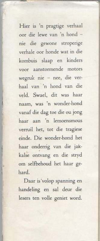 DIE SWERWERHOND - C R W VAN WYK (1961)