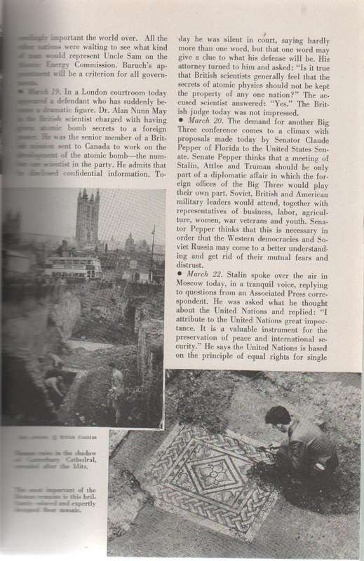 THE STORY OF OUR TIME ENCYCLOPEDIA YEARBOOK 1947 - E V MCLOUGHLIN EDITOR