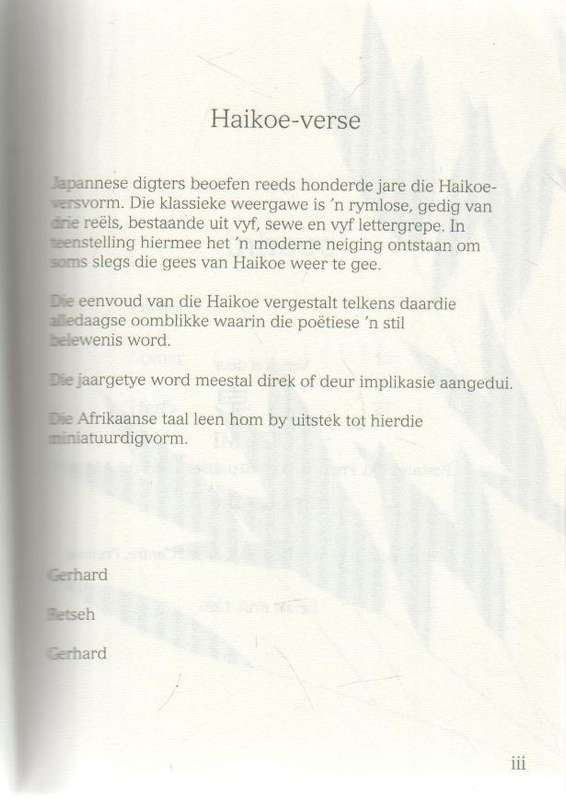 HAIKOE-VERSE - RETSEH LA GRANGE, GERHARD DREYER & GERHARD MYNHARDT (1 STE DRUK 1998)