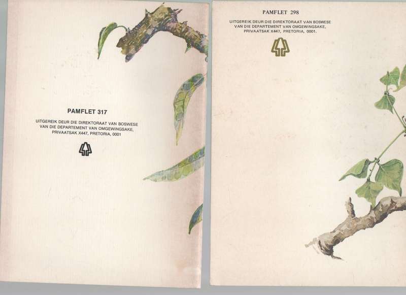 PAMFLET 298 KORAALBOOM, BOOM VAN DIE JAAR 1982 EN PAMFLET 317 DIE WILDEVY 1984
