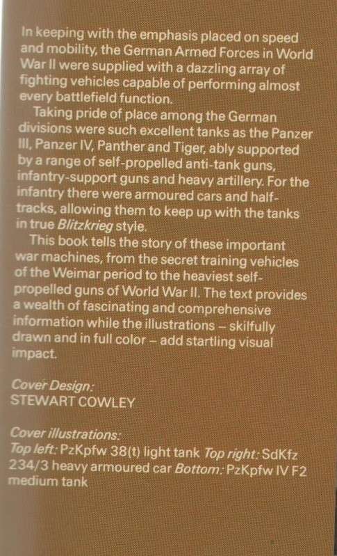 GERMAN TANKS & FIGHTING VEHICLES OF WORLD WAR II- CHRIS ELLIS & PETER CHAMBERLAIN (1976)