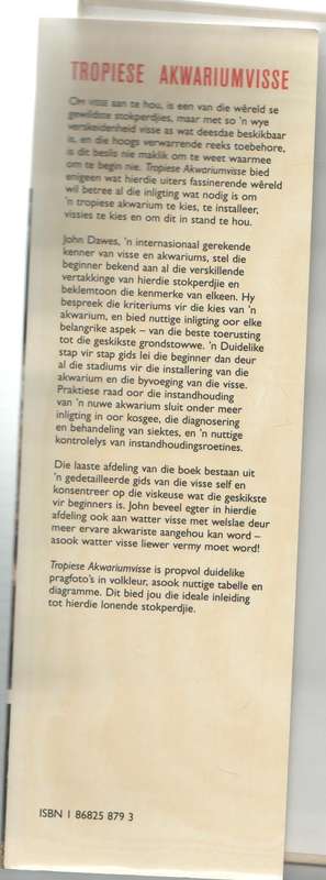 TROPIESE AKWARIUMVISSE - JOHN DAWES (1 STE UITGAWE IN AFRIKAANS 1996)