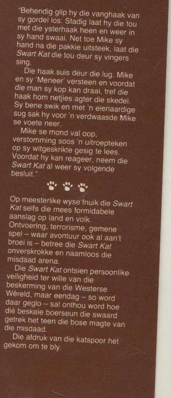 DIE SWART KAT SLAAN 'N STER EN VERDERE AVONTURE - CHRIS SASNER (1 STE UITGAWE 1982)
