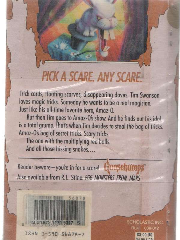 GOOSEBUMPS, BAD HARE DAY - R L STINE (1996 SCHOLASTIC)
