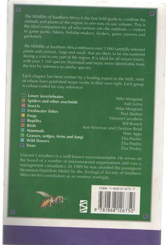 THE WILDLIFE OF SOUTHERN AFRICA, A FIELD GUIDE - VINCENT CARRUTHERS (1 ST EDT 1997)