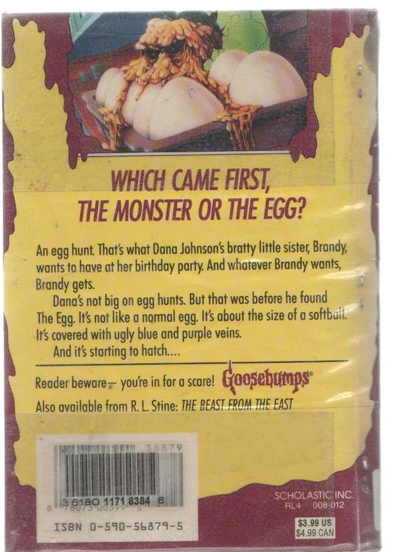 GOOSEBUMPS, EGG MONSTERS FROM MARS  - R L STINE  (1996) SCHOLASTIC