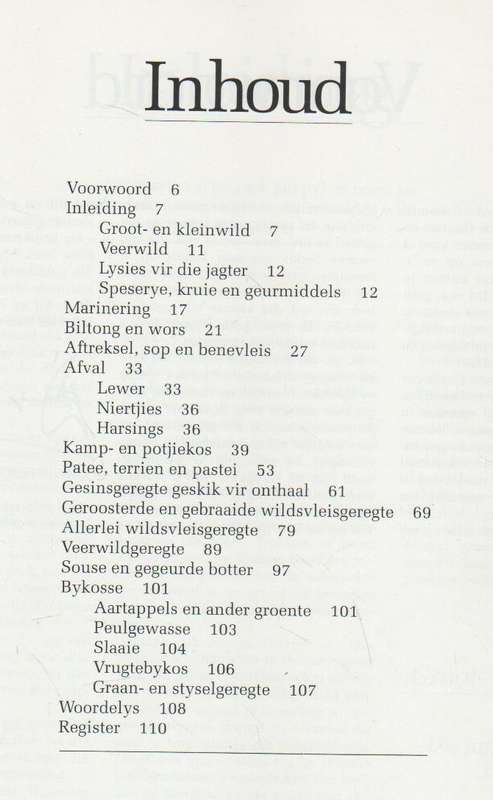 SUID-AFRIKAANSE WILDSGEREGTE - RINA PONT (1 STE UITGAWE 1991)