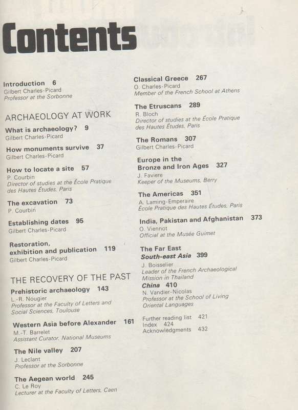 LAROUSSE ENCYCLOPEDIA OF ARCHAEOLOGY - GILBERT CHARLES-PICARD (1972)