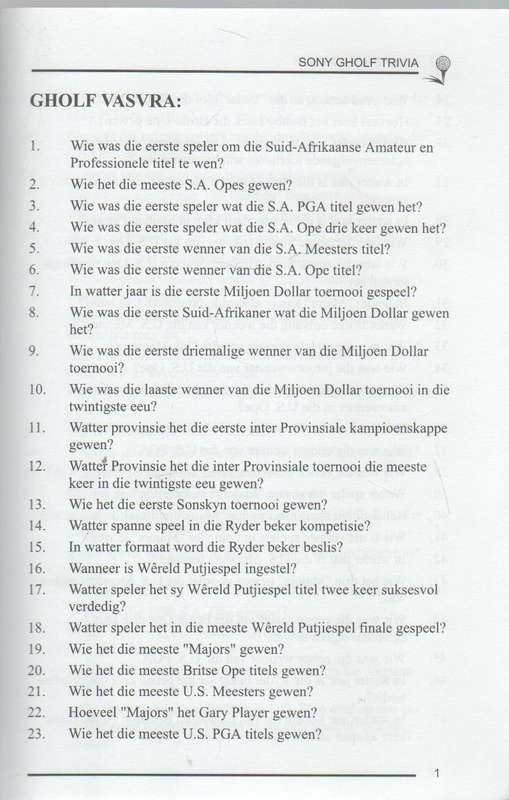 SPORT TRIVIA VRAE EN ANTWOORDE - TIENIE HALGRYN