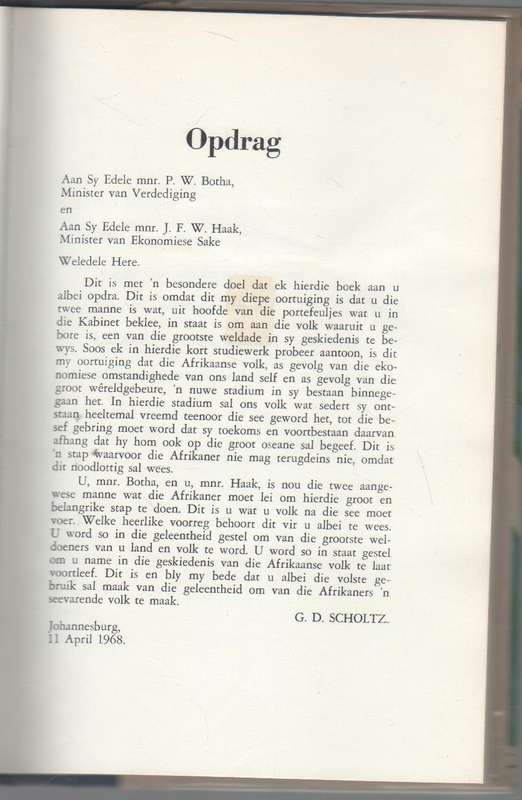 DIE AFRIKANER EN DIE SEE - G D SCHOLTZ (1969)