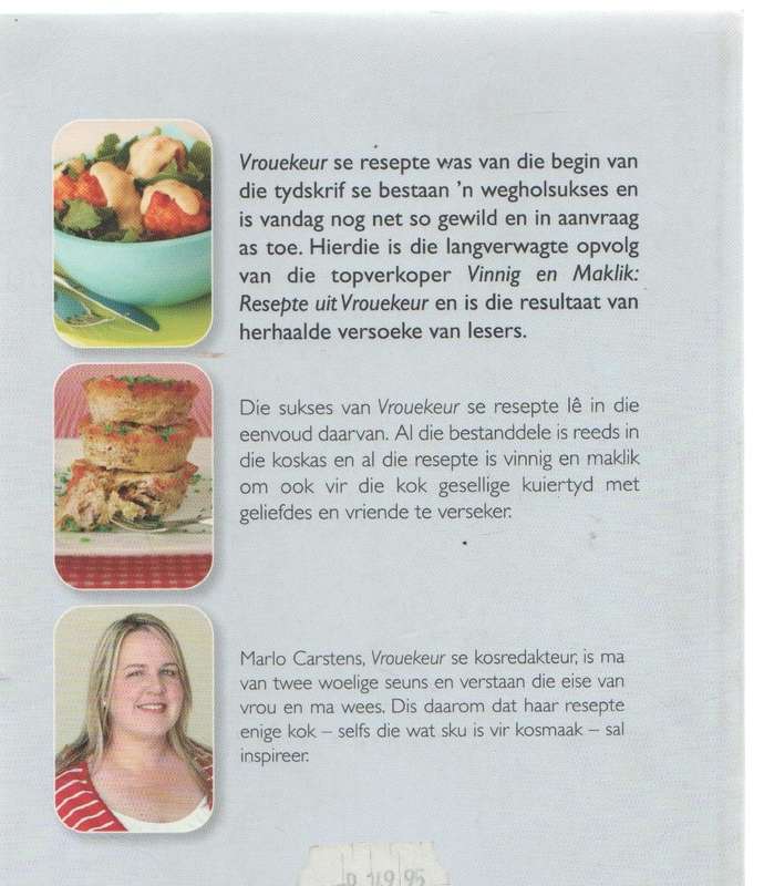 VINNIG EN MAKLIK RESEPTE UIT VROUEKEUR 2 - MARLO CARSTENS (3 DE DRUK 2010)