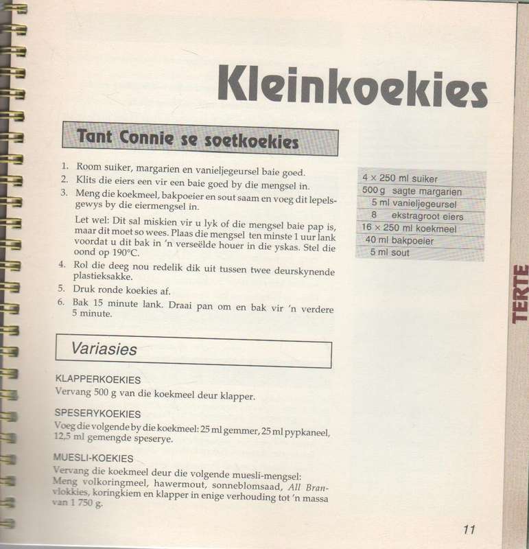 SAARTJIE SE TUISNYWERHEIDSRESEPTE