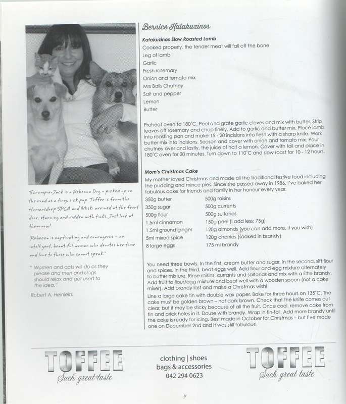 BEST LOVED RECIPES FROM REBECCA'S FRIENDS - APRIL OLIVE BLOSSOM FUND TO RESCUE ANIMALS IN NEED
