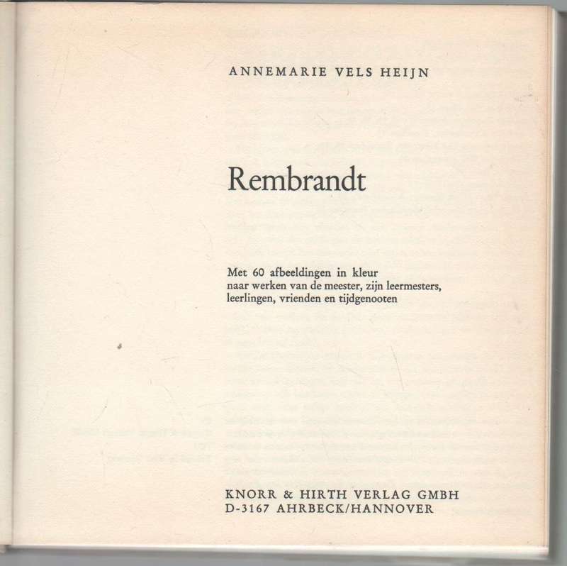 REMBRANDT - ANNEMARIE VELS HEIJN (1973)