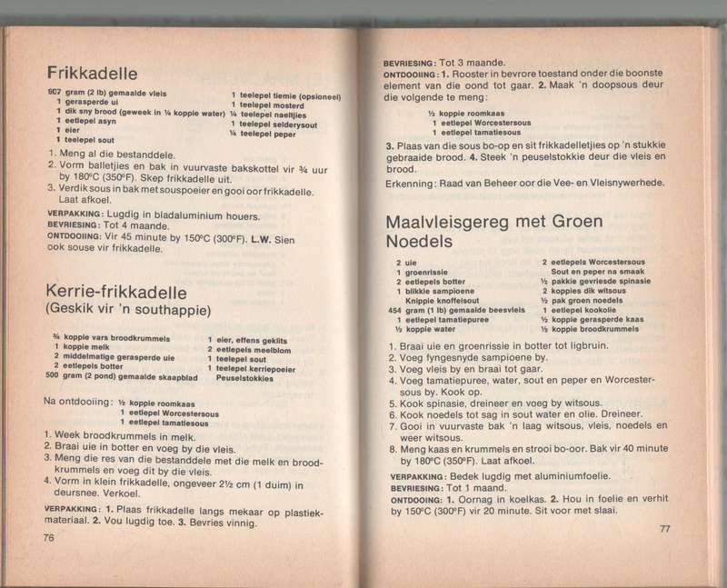 RESEPTE VIR DIE VRIESKAS - ERINA BEZUIDENHOUT (3 DE UITGAWE 1986)